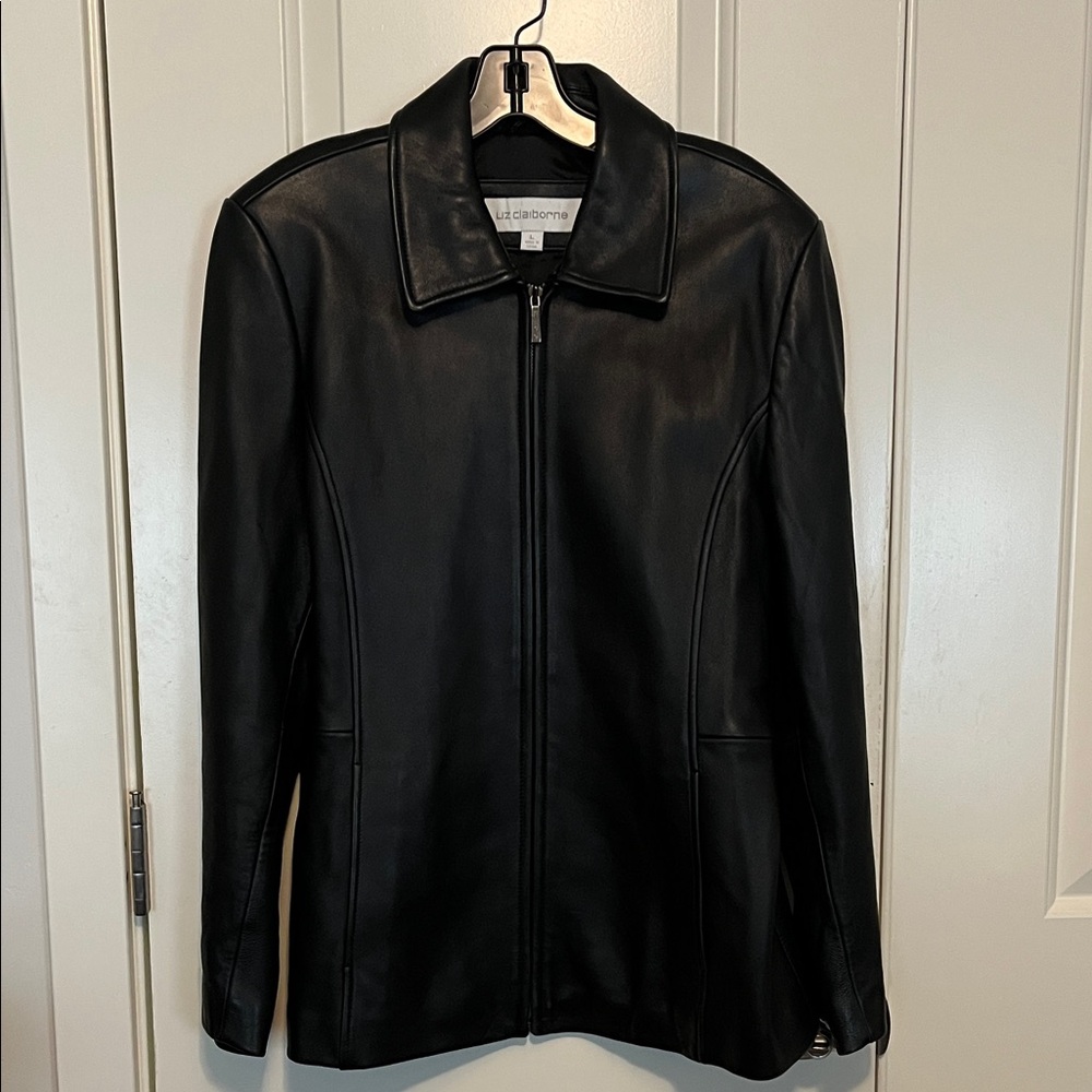 Liz Claiborne Sleek Black Leather Jacket